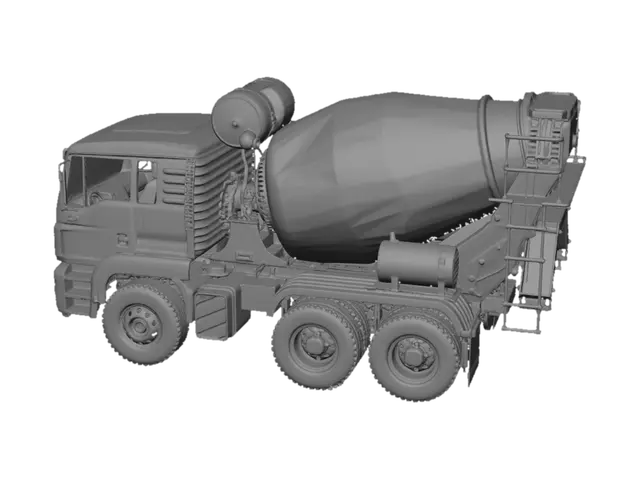 3D model for Green Cement Mixer Truck