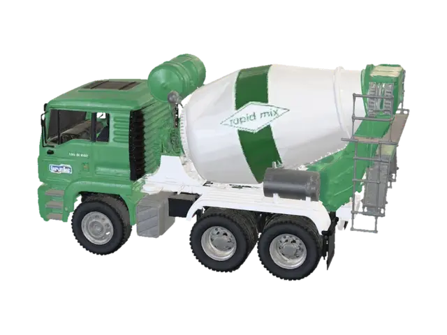 3D model for Green Cement Mixer Truck