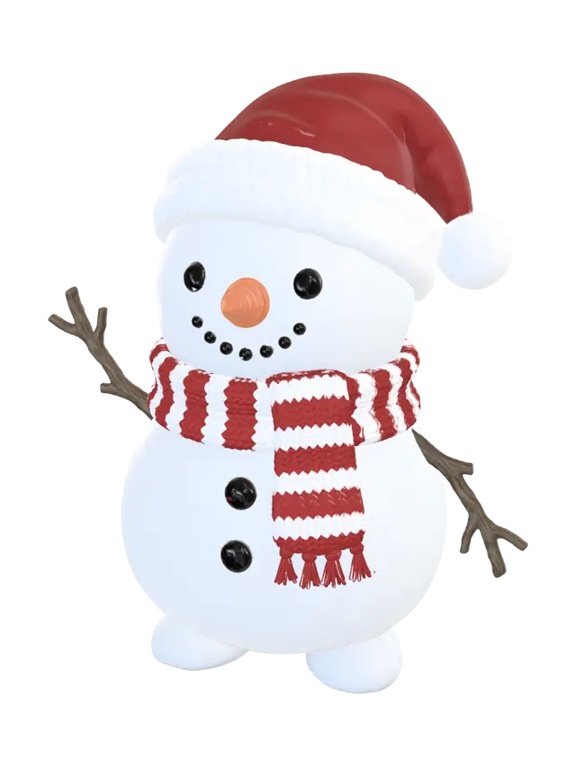 Boneco de neve - Santahat 3D model, vytvořený pomocí AI