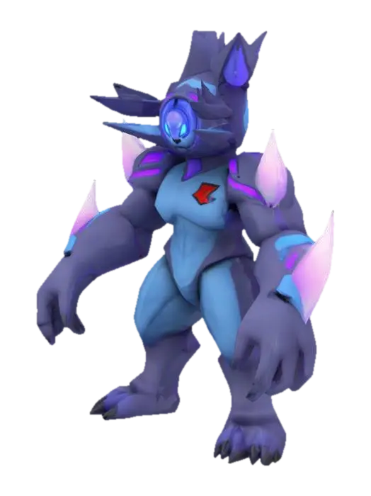 Modello 3D A Protogen furry character. no tail. A-Pose., generato dall’IA