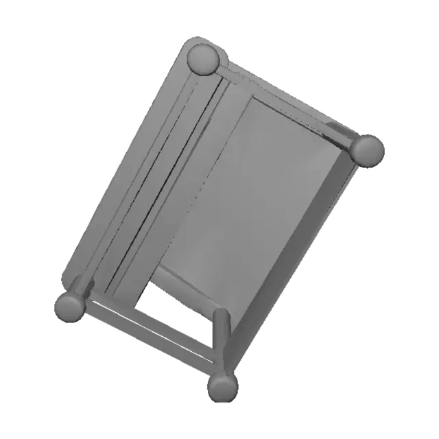 3D model for Pink striped market stall