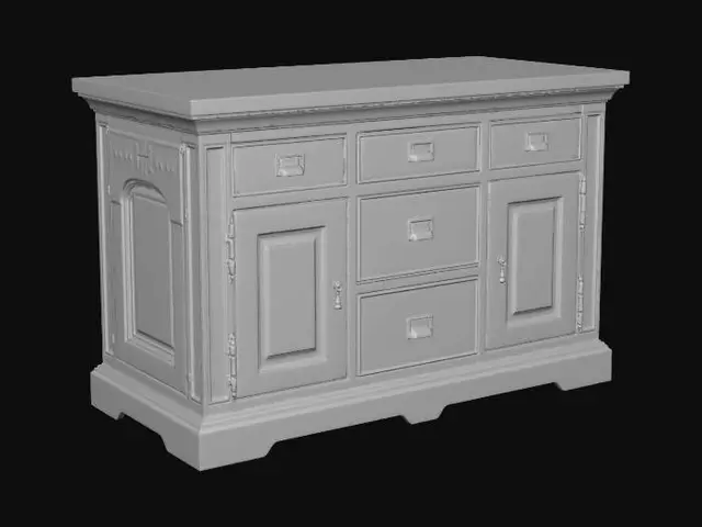 3D model for Gray metal tool chest with drawers