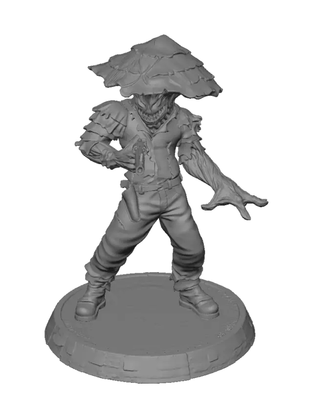 3D model for Esse é um fungo parasita, que ataca seres humanos e o tornam zumbi, esse fungo tem uma mente coletiva com a "comédia" local onde a rainha controla a mente coletiva