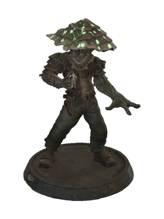 3D model for Esse é um fungo parasita, que ataca seres humanos e o tornam zumbi, esse fungo tem uma mente coletiva com a "comédia" local onde a rainha controla a mente coletiva