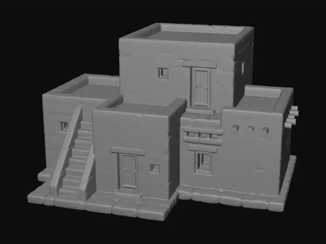 3D model for Terraced Adobe House