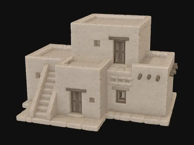 3D model for Terraced Adobe House