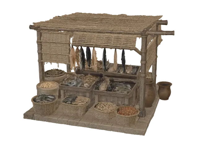 3D model for Timber Fish Market Stall