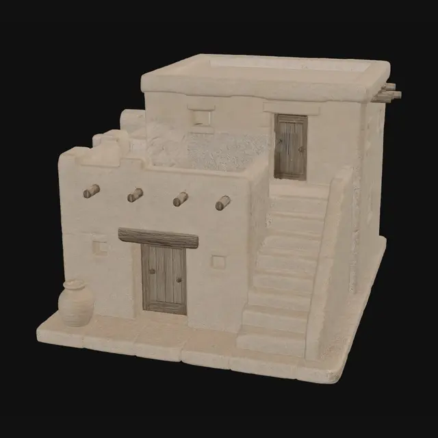 3D model for Terraced Desert Adobe House