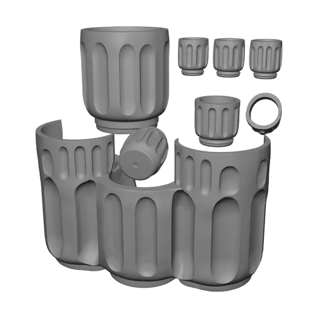 3D model for Ribbed Stone Planter