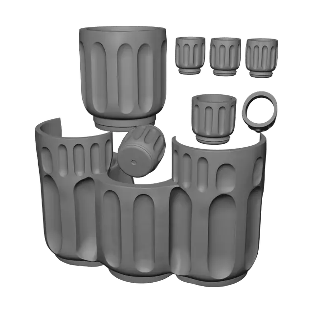 3D model for Ribbed Stone Planter
