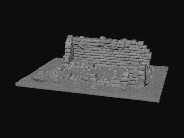 3D model for Desert Stone Wall Ruins