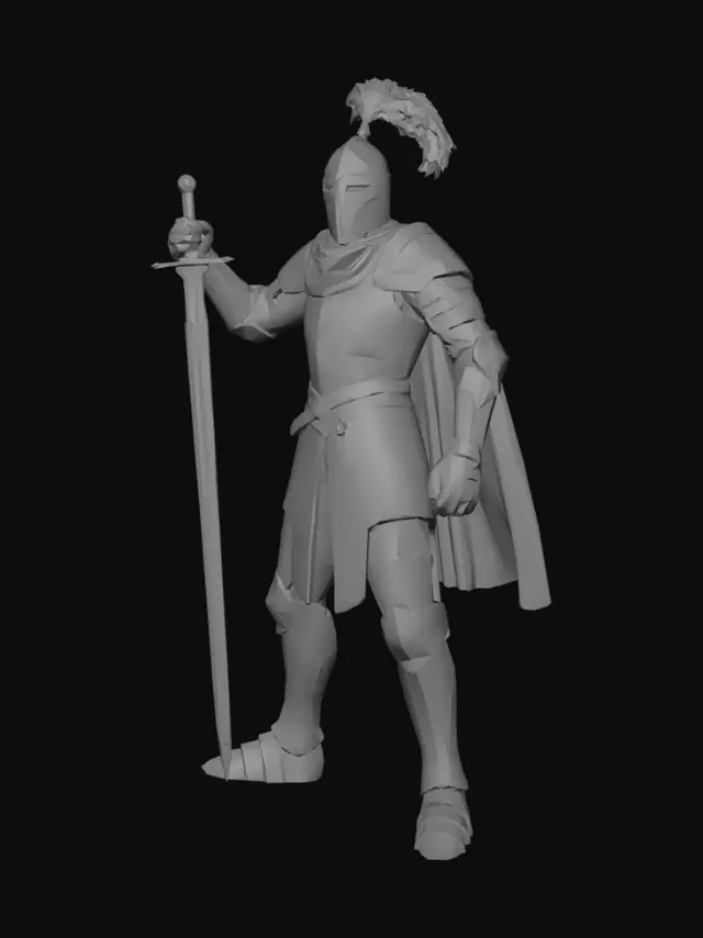 3D model for Can you make a person who is dressed like a Knight T POSE