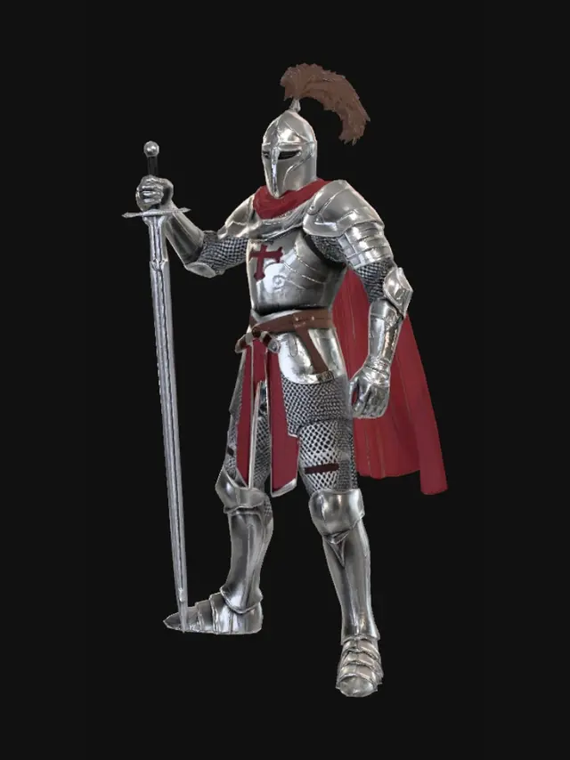 3D model for Can you make a person who is dressed like a Knight T POSE