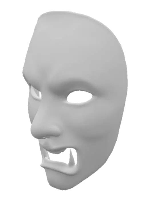 3D model for Mittelalterliche Gesichtsmaske, verziert mit Gold und Silber, Gravuren