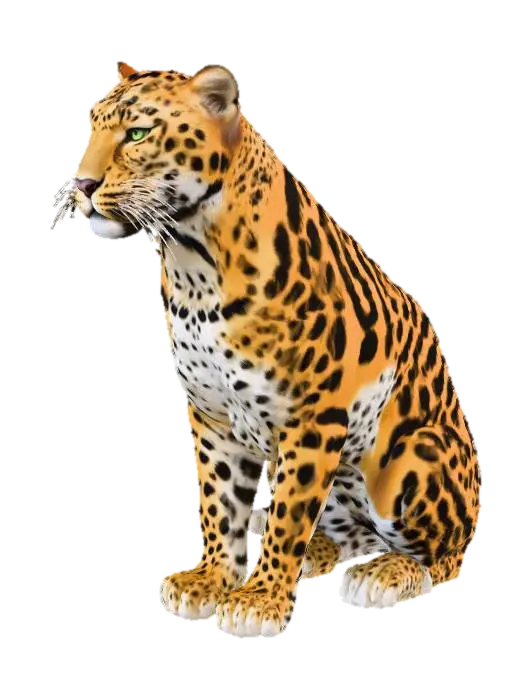 realistischer Leopard hoch sitzend - Bigcat 3D model, vytvořený pomocí AI