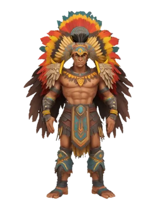 A world of warcarft Aztec Eagle Warrior Male character from the Soul Saga comic… - Mexico 3D model, vytvořený pomocí AI