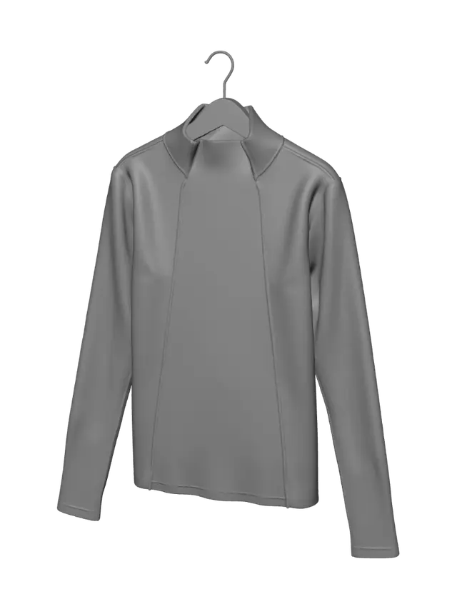 3D model for Navy Ribbed Coat on a Wooden Hanger