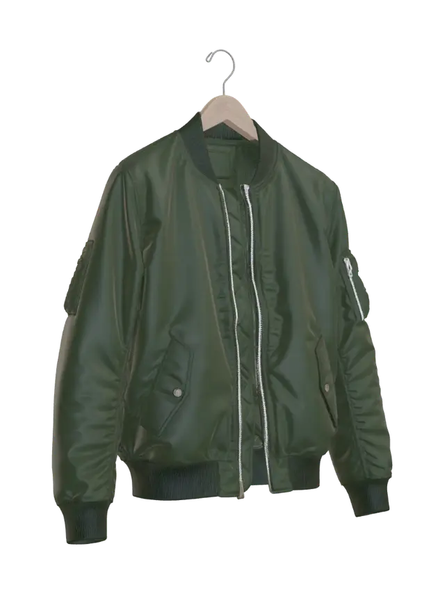 3D model for Olive Green Bomber Jacket