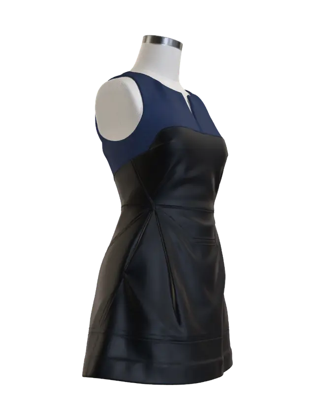 3D model for Denim and Leather Dress