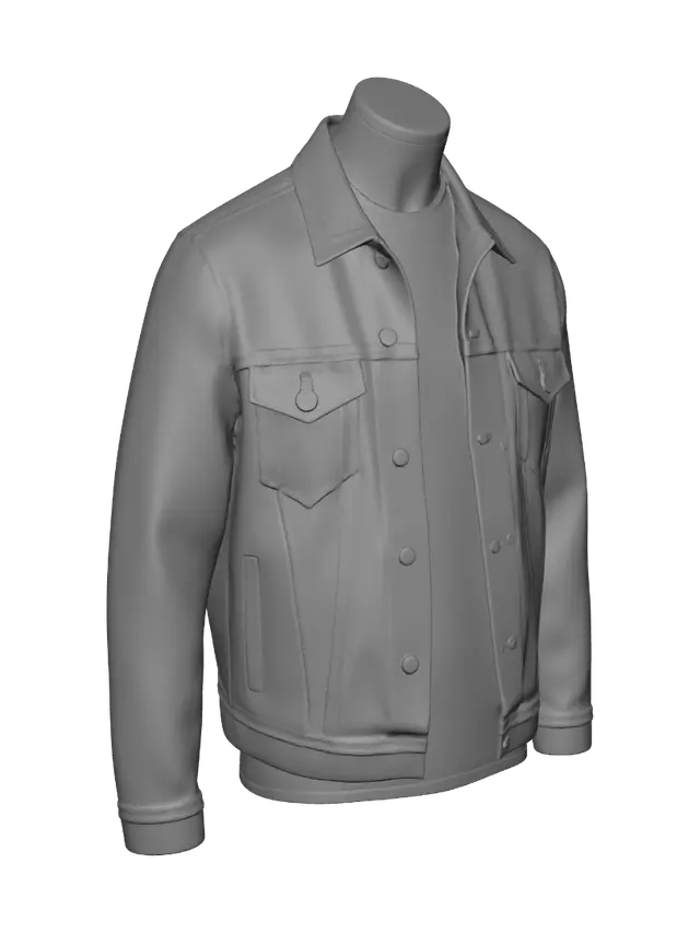3D model for Denim Jacket on a Mannequin