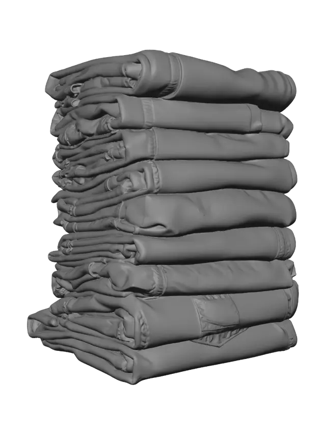 3D model for Stacked Blue Jeans