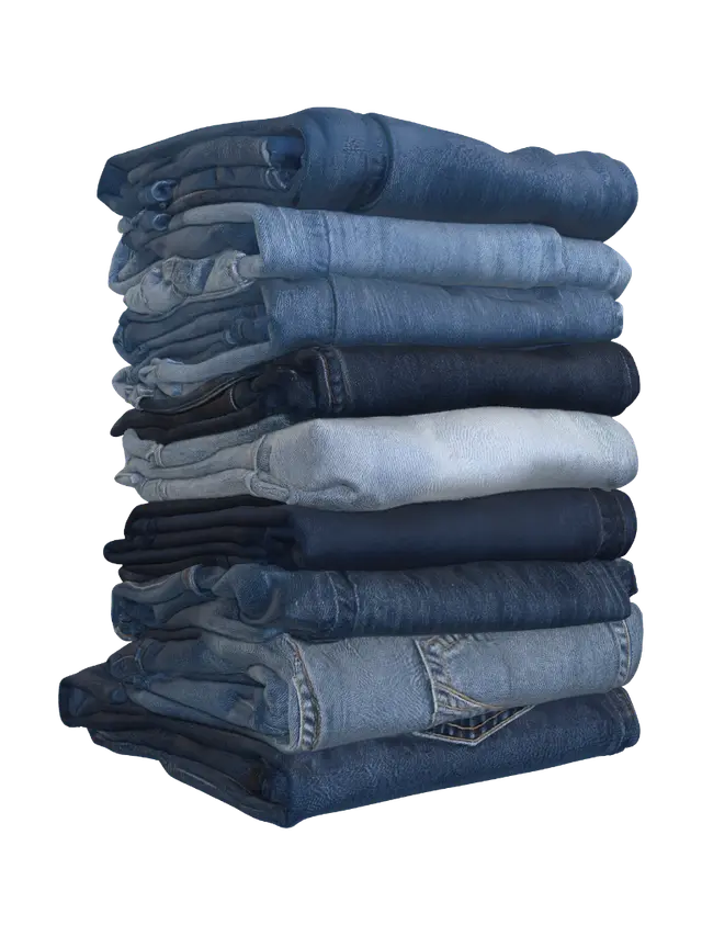 3D model for Stacked Blue Jeans