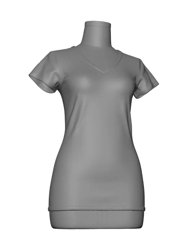 3D model for Navy and white striped V-neck T-shirt on mannequin