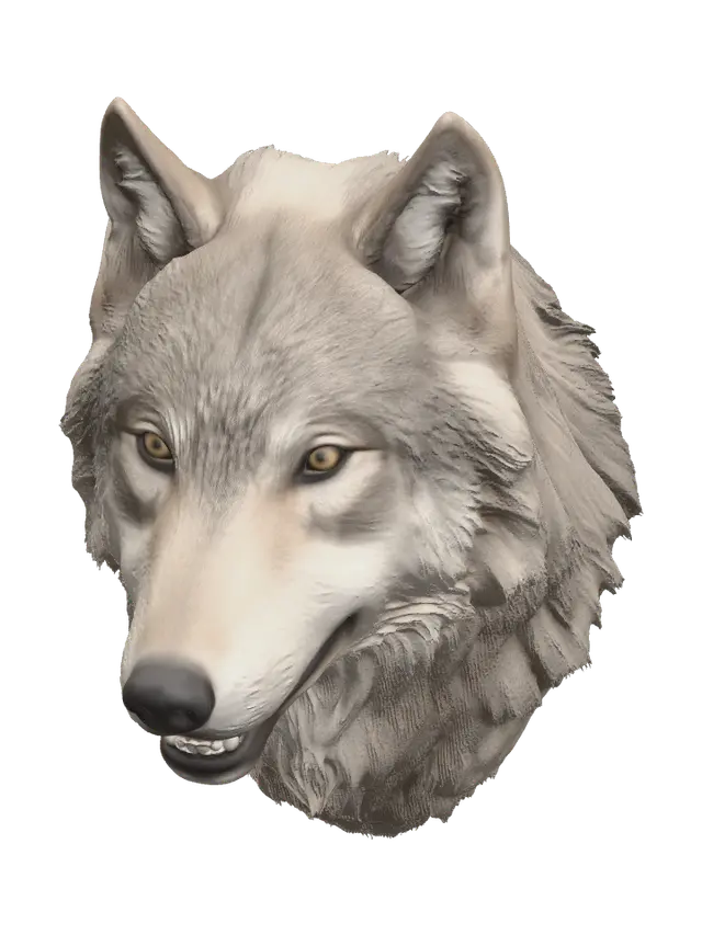Wolf Head - Wolfhead 3D model, vytvořený pomocí AI