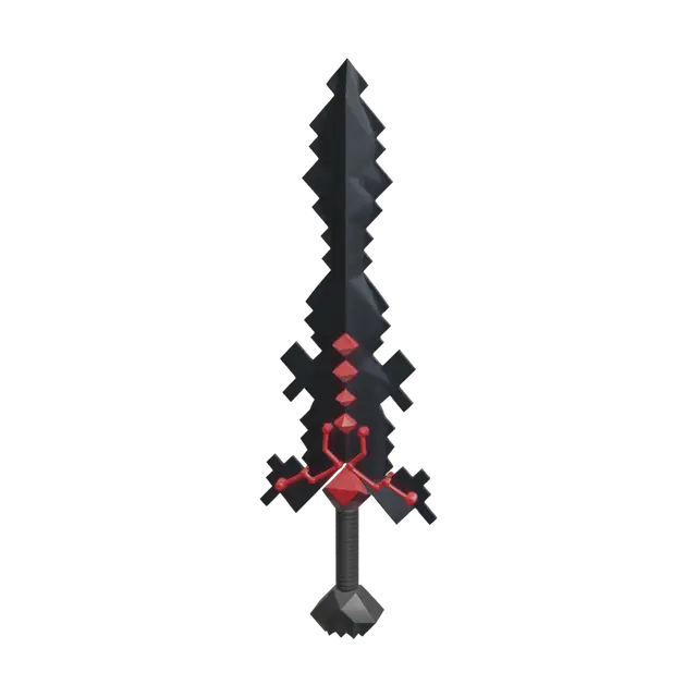 Ornate Netherite Sword 3D model, vytvořený pomocí AI