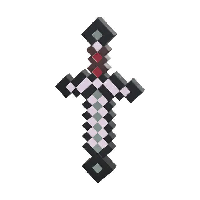 Weathered Netherite Sword 3D model, vytvořený pomocí AI