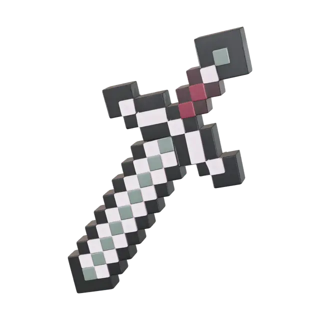 Stylized Netherite Sword 3D model, vytvořený pomocí AI
