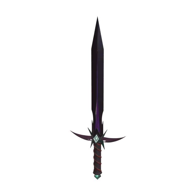 Low-Poly Netherite Sword 3D model, vytvořený pomocí AI