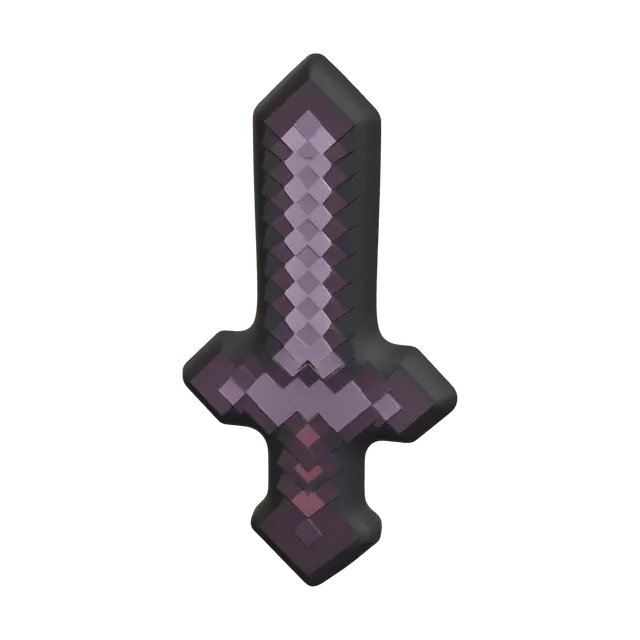 Netherite Sword 3D model, vytvořený pomocí AI