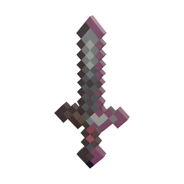 Modern Netherite Sword 3D model, vytvořený pomocí AI