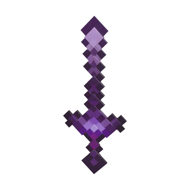 Realistic Netherite Sword 3D model, vytvořený pomocí AI