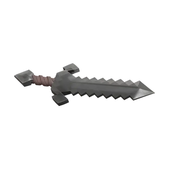 Netherite Sword 3D model, vytvořený pomocí AI