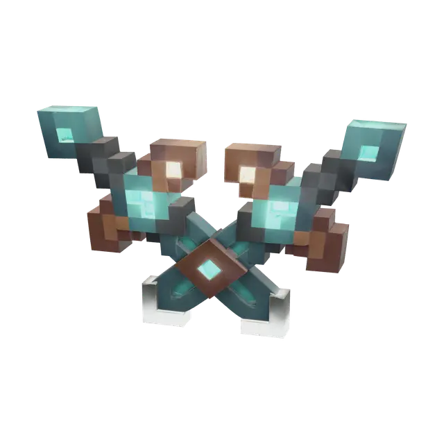 Low-Poly Netherite Sword 3D model, vytvořený pomocí AI