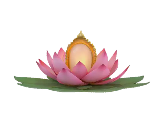A large lotus flower with an altar coming out of the bloom. 3D model, vytvořený pomocí AI