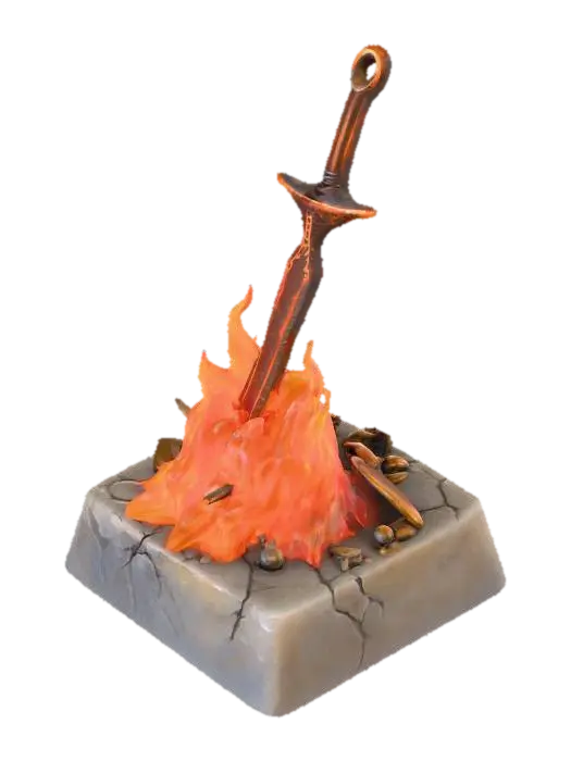 Bonfire Relic - Keycap 3D model, vytvořený pomocí AI
