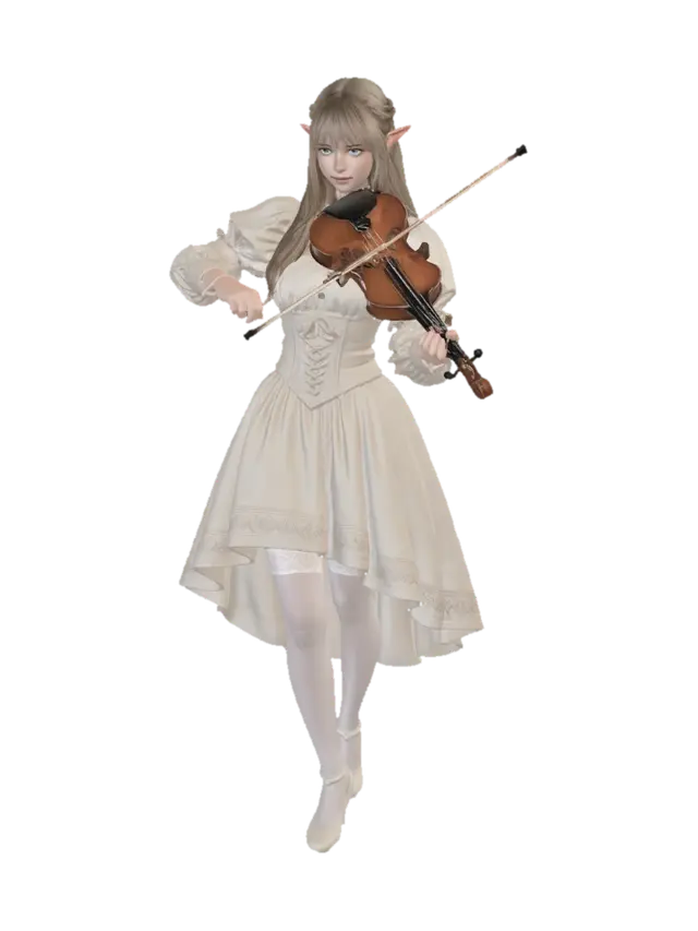 Elven Violinist - Musician 3D model, vytvořený pomocí AI