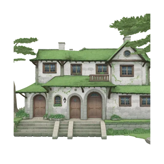 3D model for Emerald Roof Cottage in the Mountains