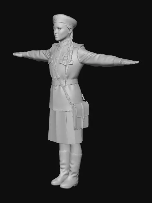 3D model for Three-View Portrait of a Female Soviet Officer
