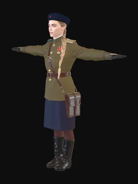 3D model for Three-View Portrait of a Female Soviet Officer