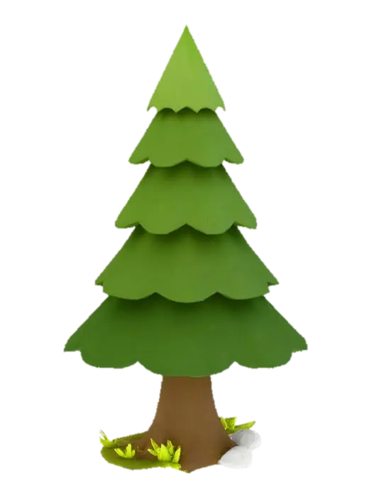 Modello 3D Low-Poly Pine Tree - Polygon, generato dall’IA