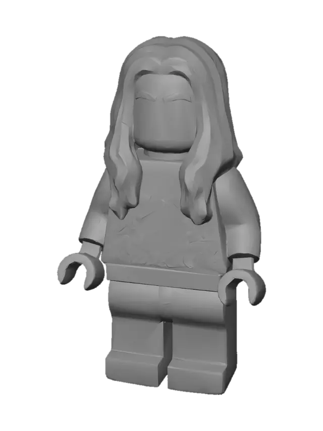 3D model for Boneco no estilo Lego, formato de minifigura altamente detalhada