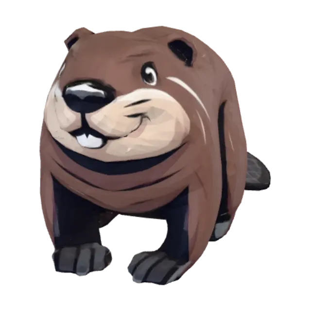 Beaver Buddy - Muppetlike 3D-model, gegenereerd door AI