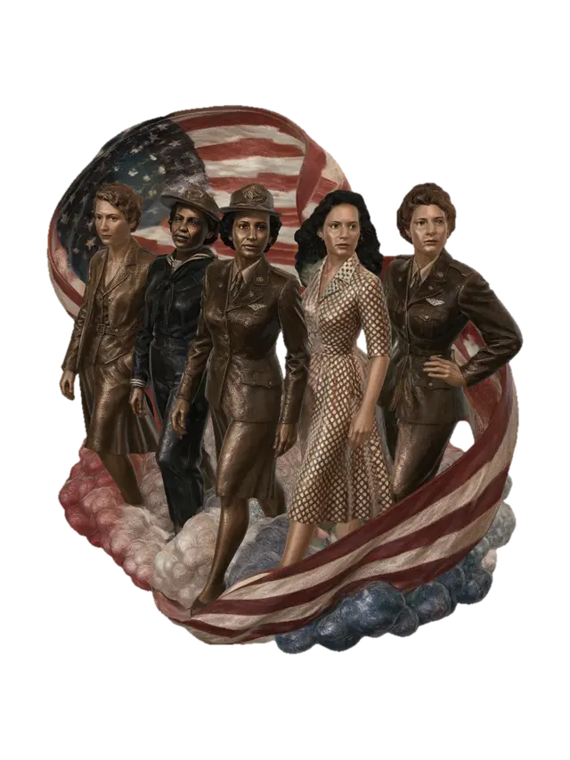 Modello 3D Create a photorealistic, 3D image of a bronze statue of OSS operative Virginia Hall,… - Hench, generato dall’IA