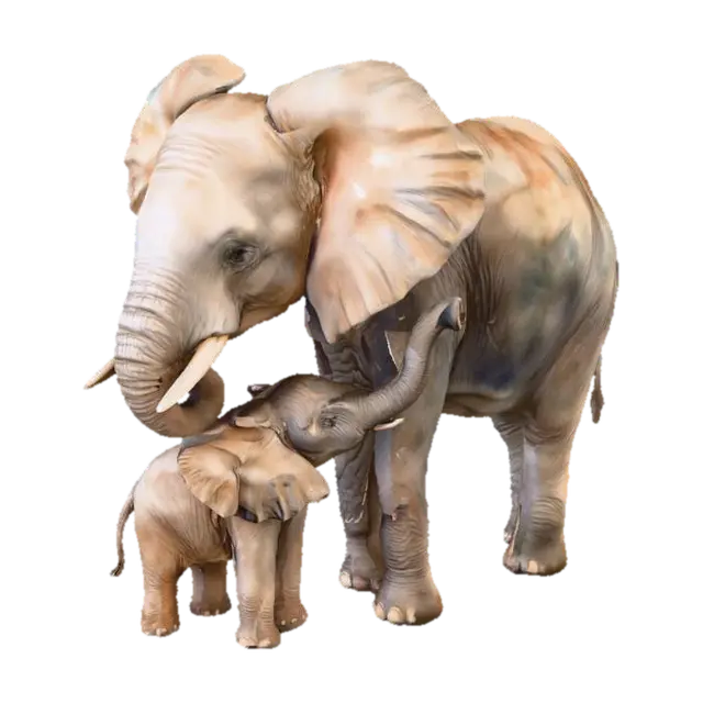 Elephant Family Stroll - Mother 3D model, vytvořený pomocí AI