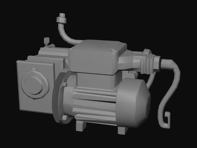 3D model for Blue industrial servo motor assembly