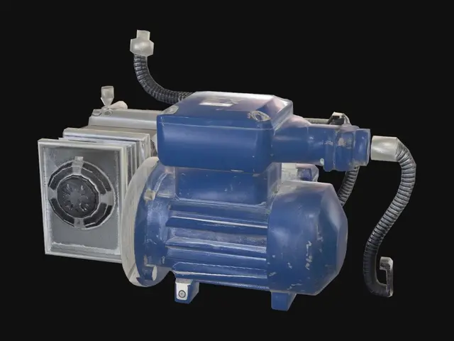 3D model for Blue industrial servo motor assembly